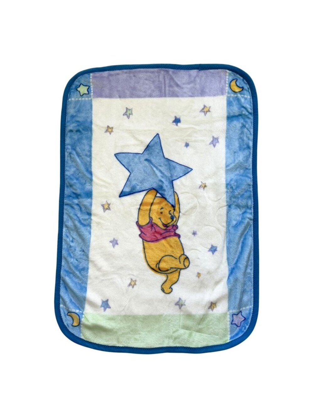 VTG Disney Crown Crafts Winnie the Pooh Holding A Star Baby Blanket EXCELLENT
